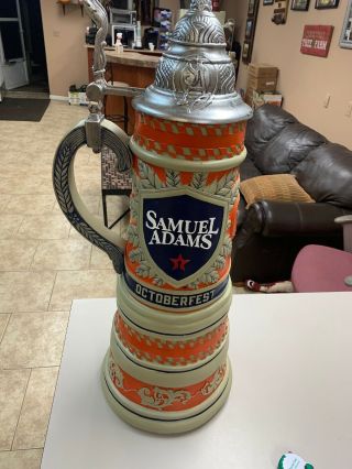 SAMUEL ADAMS OCTOBERFEST GIANT 36” BEER STEIN LIMITED EDITION & PINT GLASSES 2