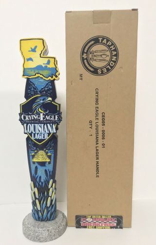 Crying Eagle Louisiana Lager Beer Tap Handle 11.  5” Tall - Brand Rare