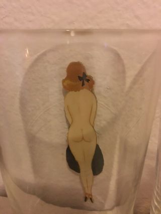 Six vintage Risque Peek A Boo Nude Pin Up Ghirl Woman Drinking Glasses 4