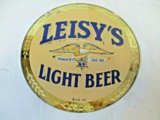 Leisy’s Light Beer Sign Reverse Painted Glass Cleveland Famous Flavor Rare Nos