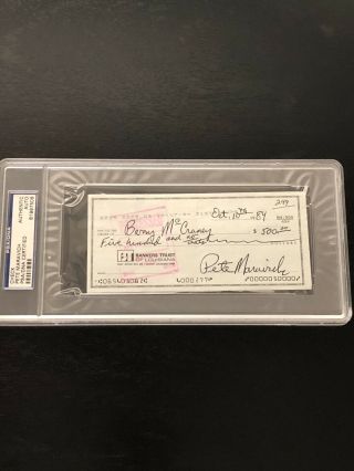 Pistol Pete Maravich Psa/dna Handwritten Signed $500 Check.  Signature