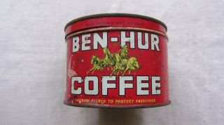 Vintage Ben - Hur Coffee Tin Mid Century Worn but 2