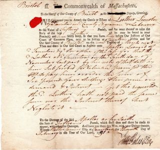 1791,  Taunton,  Mass. ,  Luther Lincoln,  Negro Man,  Hauled To Jail,  Non - Payment