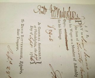 1786 PENNSYLVANIA THOMAS MIFFLIN SIGNED DOCUMENT SAMUEL EVANS CHESTER COUNTY 4