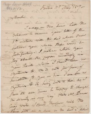 Commodore Isaac Hull - 1817 Autograph Letter Signed - Naval Hero War Of 1812