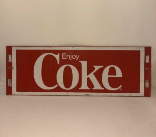 Vintage Enjoy Coke Coca - Cola Logo Metal Sign 17 " X 6 " Authentic