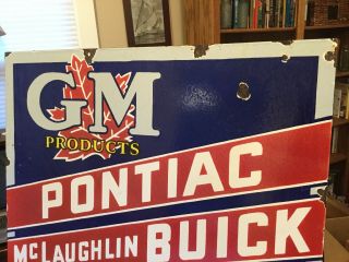 Large Double Sided GM Pontiac Buick Truck Porcelain Sign 3