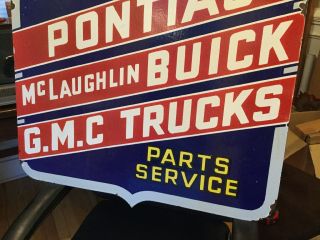 Large Double Sided GM Pontiac Buick Truck Porcelain Sign 4