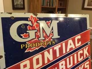 Large Double Sided GM Pontiac Buick Truck Porcelain Sign 7
