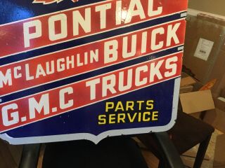Large Double Sided GM Pontiac Buick Truck Porcelain Sign 9