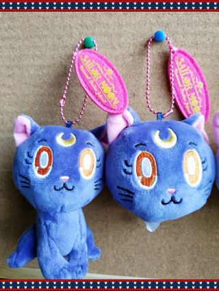Sailor Moon Luna & Artemis mascot key chain plush Stuffed Animal Doll 2