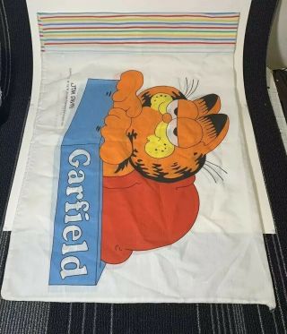 Vintage Garfield Double Sided Pillowcase Cartoon Comic Cat Jim Davis 1978
