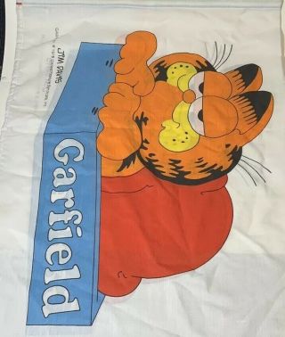 Vintage Garfield Double Sided Pillowcase Cartoon Comic Cat Jim Davis 1978 2