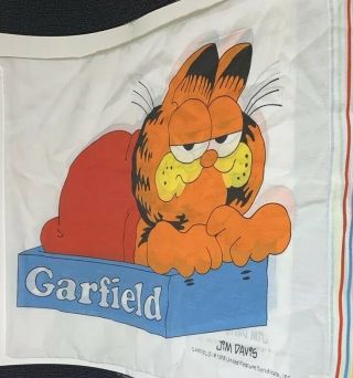 Vintage Garfield Double Sided Pillowcase Cartoon Comic Cat Jim Davis 1978 4