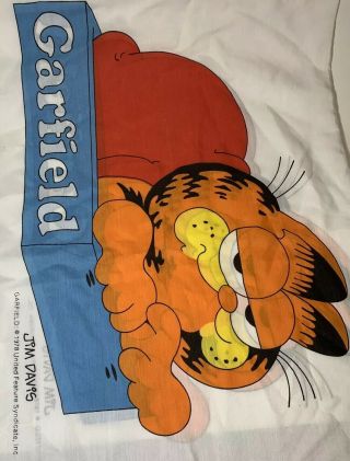 Vintage Garfield Double Sided Pillowcase Cartoon Comic Cat Jim Davis 1978 5