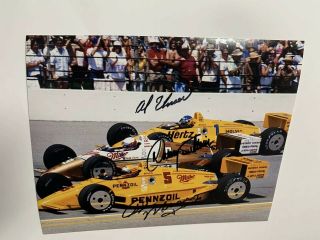 Rick Mears Danny Sullivan Al Unser Signed Indy 500 Front Row 8 X 10 Photo 1988