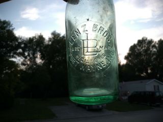 Lenz Brothers Quart 26oz Tough Version Soda Bottle,  Fort Wayne,  Ind,  Indiana