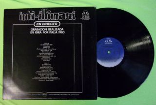 Rare Latin Ecuador Folk LP: Inti - Illimani - En Directo - Teen International 2