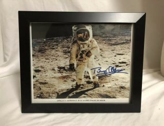 Buzz Aldrin Signed Framed Photo - Apollo 11 Lunar Surface Spacewalk On Moon