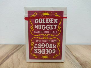 Golden Nugget Gambling Hall Casino Playing Cards Las Vegas Red Burgundy 2