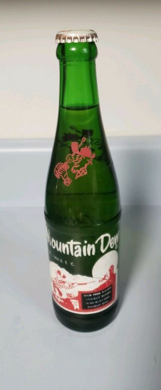 Vintage Red Hillbilly Mountain Dew Bottle 12 Oz From Florence Sc,  Full