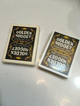 Vintage Golden Nugget Black Deck Gambling Hall Playing Cards Las Vegas Nv Casino
