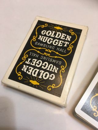 Vintage Golden Nugget Black Deck Gambling Hall Playing Cards Las Vegas NV Casino 3