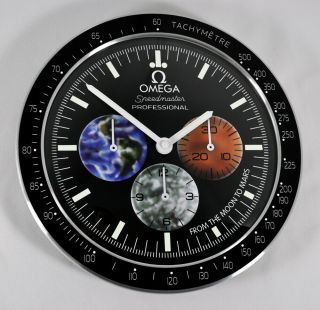 Omega Speedmaster From The Moon To Mars Dealers Showroom Display Wall Clock