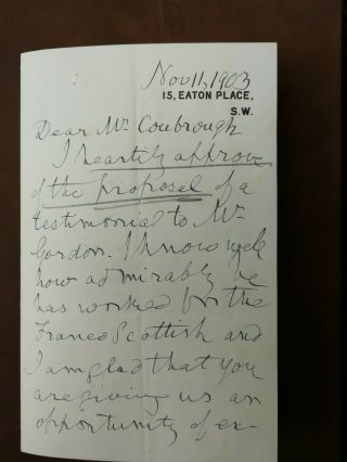 William Thompson - Lord Kelvin - Mathematical Physicist - Autograph Letter 1903