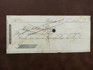 1st Duke Of Wellington - Battle Of Waterloo - Autograph Cheque / Check - 1826