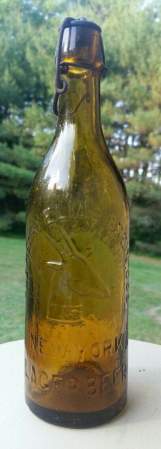Henry Elias Antique Ny Blob Top Lager Beer Bottle Very Rare