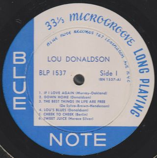 Lou Donaldson Quartet Quintet Sextet Blue Note LP NY Lex 2
