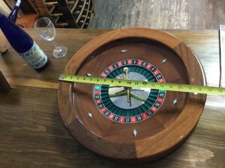 19 Inch Roulette Wheel Real Wood Mahogany Made In The Usa Includes Real Ball