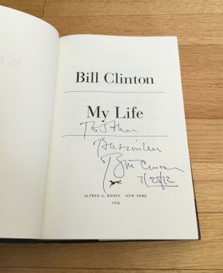 Bill Clinton President Of The United States Potus Autograph Signed My Life Book