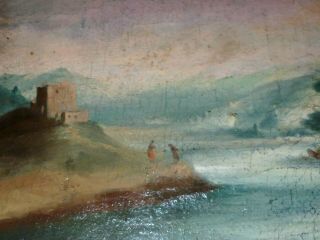 Fine 17th Century Flemish school - River Landscape Oil Painting 6