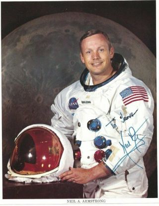 Neil Armstrong Signed 8x10 Photo Autograph Apollo 11