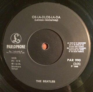 The Beatles Ob - La - Di / Happiness Is A Warm Gun Finland 1968 Parlophone Par 990
