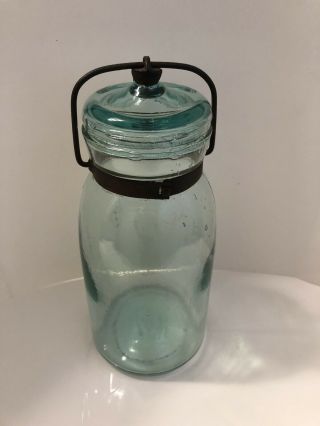 Aqua Globe Quart Mason Jar Fruit Jar Canning Jar 2