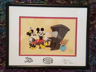 Disney Sericel Mickey & Minnie Entitled Music To My Ears Signed Russi Taylor