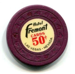 Downtown Las Vegas Hotel Fremont 50¢ " Cards " Casino Chip Hhl 1959 Cr N4271