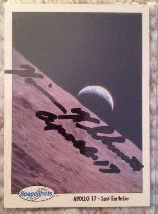 Astronaut Harrison Schmitt Nasa Apollo 17 " Last Earthrise " Spaceshots Card