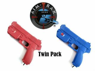 Aimtrak Light Gun Twin Pack 1x Red & Blue Guns Ultimarc On Mame/ps2ps3 