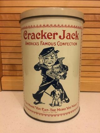Vintage 1980 Cracker Jack Lidded 8 1/4 " Canister - America 
