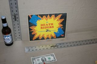SCARCE 1930s THE DEATH RIDERS MOTORCYCLE CARNIVAL PARK DISPLAY SIGN HARLEY BIKE 2