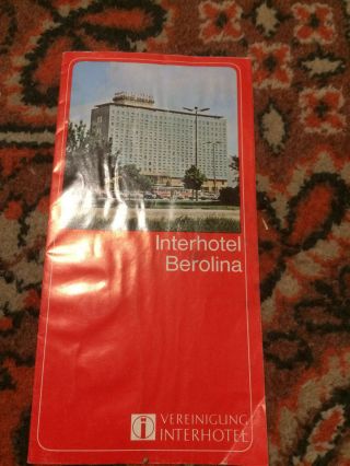 German Ddr Berlin Interhotel Berolina Brochure