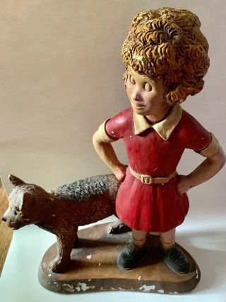 Vintage Little Orphan Annie & Her Dog Sandy Chalkware Figurine Esco Statue