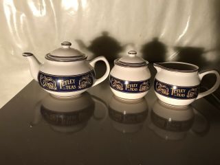 Vintage Tetley Teas Teapot,  Cream And Sugar
