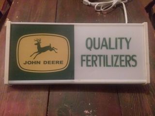 1960s John Deere Lighted Fertilizer Delaership Sign
