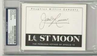 Nasa Apollo 13 Astronaut Jim Lovell Psa Cert Autograph Signed Bookplate,  Bonus
