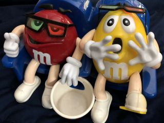 M&ms Red Plain & Yellow Peanut Characters At The Movies Candy Dispenser M&m